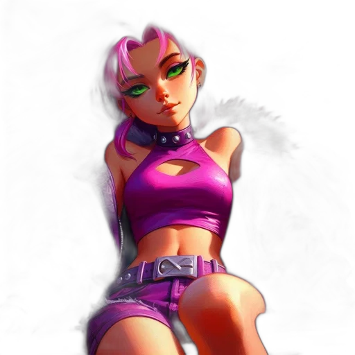 concept art, fantasy art, cyberpunk, pixel art, neon, pastel, colorful, purple-clad transparent PNG cut-out