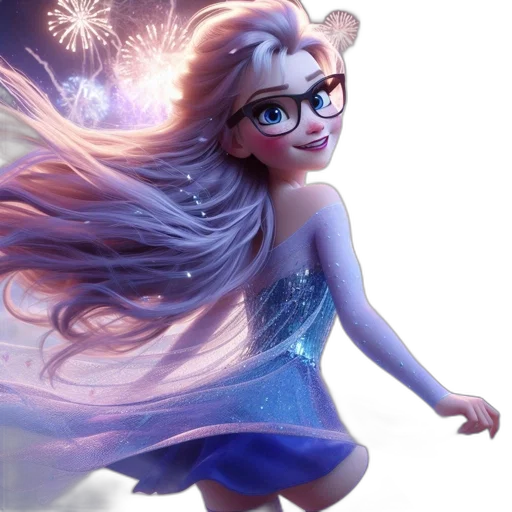 dress, fantasy art, cartoon, concept art, 3d render, underwater, snow, blue transparent PNG cut-out