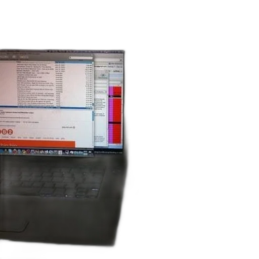 staff, 3d render, laptop, spreadsheet, open, screen, sits, next transparent PNG cut-out