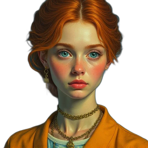 face, jewelry, staff, dress transparent PNG cut-out