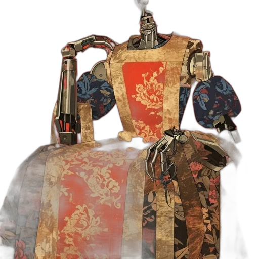 crown, jacket, furniture, weapon, concept art, 3d render, robotic, figure transparent PNG cut-out