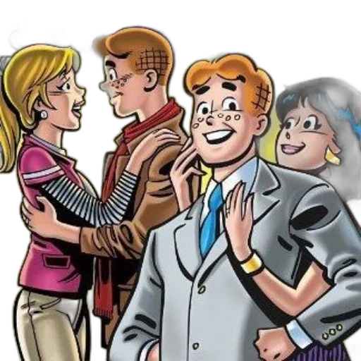 jacket, comic book art, cartoon, concept art, city street, vibrant, archie, comics transparent PNG cut-out
