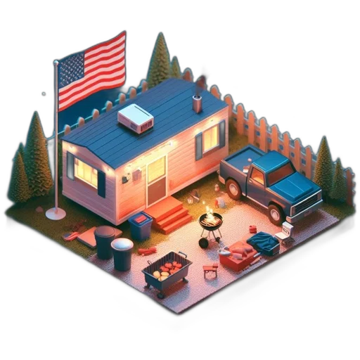 concept art, pixel art, 3d render, city street, idyllic, suburban, home, glows transparent PNG cut-out