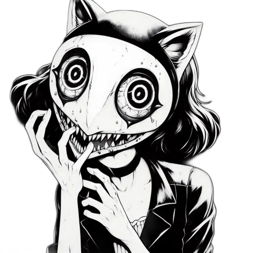 mask, creature, face, animal, comic book art, concept art, cartoon, pixel art transparent PNG cut-out