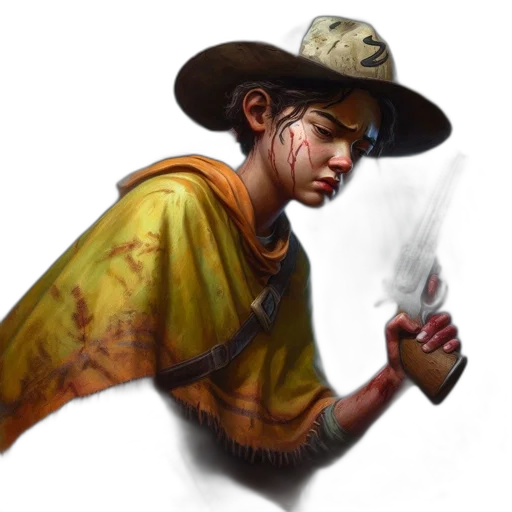hat, staff, face, concept art, fantasy art, photorealistic, oil painting, fire transparent PNG cut-out