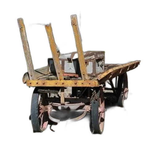 furniture, weapon, robot, car, 3d render, old, wooden, cart transparent PNG cut-out