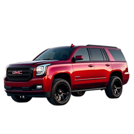 car, red, 2019, gmc transparent PNG cut-out