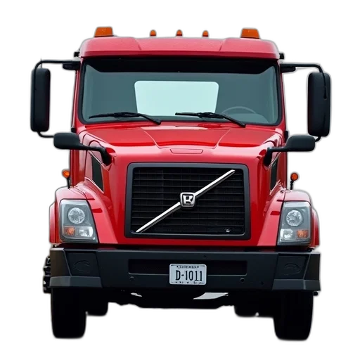 red, truck, black, grille, blue, stripe, side, parked transparent PNG cut-out