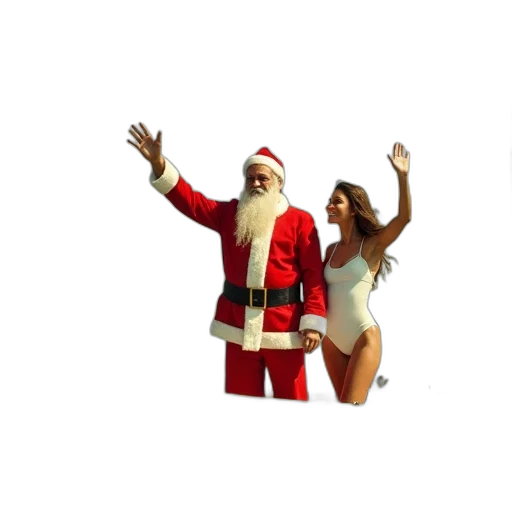 3d render, vintage, photograph, depicts, man, dressed, santa, claus transparent PNG cut-out