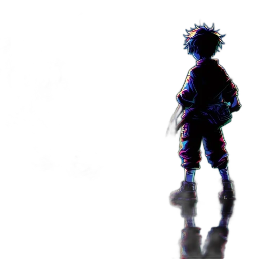 jacket, creature, robot, weapon, concept art, pixel art, anime, comic book art transparent PNG cut-out
