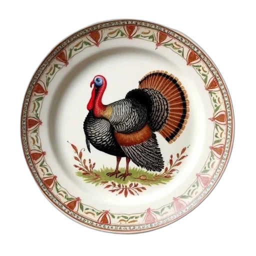 food, ceramic, plate, detailed, turkey, design, surrounded, decorative transparent PNG cut-out