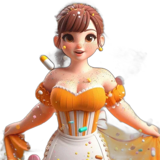 dress, jewelry, staff, robot, 3d render, concept art, fantasy art, photorealistic transparent PNG cut-out