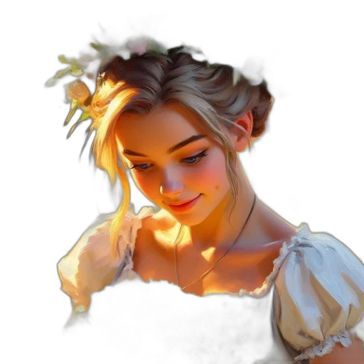face, crown, dress, mask, fantasy art, photorealistic, oil painting, concept art transparent PNG cut-out