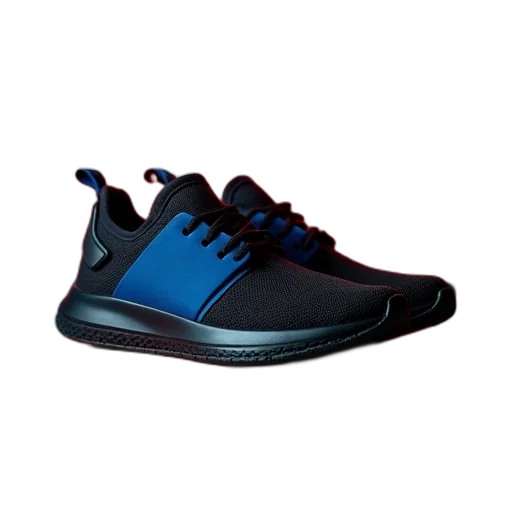 shoes, blue, pair, black, sneakers, strap, placed, red transparent PNG cut-out