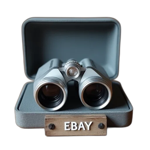 pair, silver, binoculars, placed, inside, closed, grey, case transparent PNG cut-out