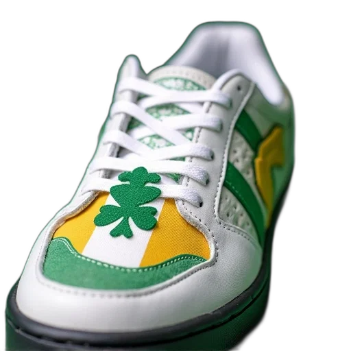 shoes, photorealistic, green, close-up, single, sneaker, white, color transparent PNG cut-out