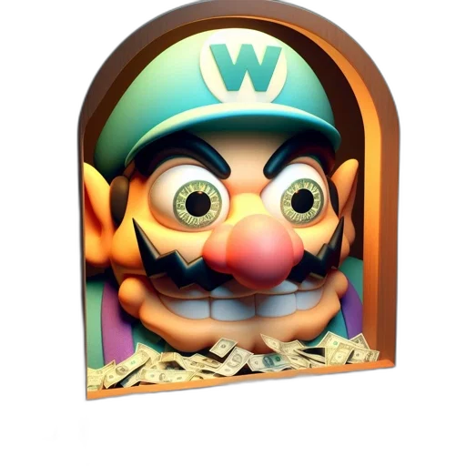 mask, face, crown, weapon, 3d render, concept art, photorealistic, mario transparent PNG cut-out
