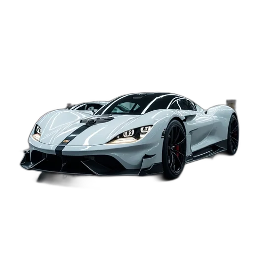 car, 3d render, photorealistic, electric, being, worked, porsche, museum transparent PNG cut-out