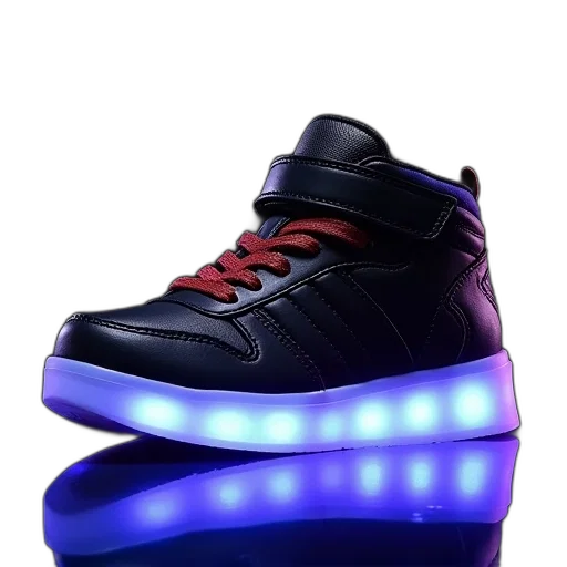 shoes, 3d render, cyberpunk, neon lights transparent PNG cut-out