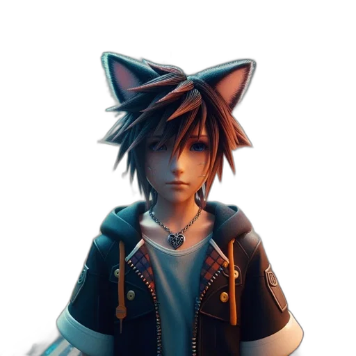 jacket, staff, animal, creature, 3d render, concept art, fantasy art, anime transparent PNG cut-out