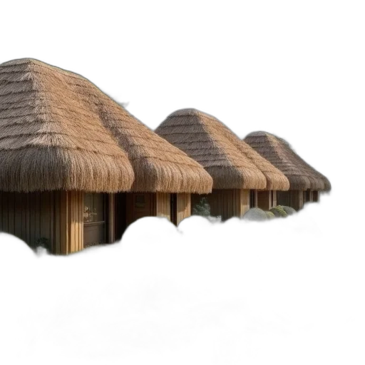 building, umbrella, hat, furniture, 3d render, concept art, photorealistic, houses transparent PNG cut-out