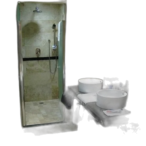 3d render, photorealistic, concept art, modern, bathroom, walk-in, shower, two transparent PNG cut-out