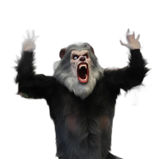 animal, creature, 3d render, concept art, photorealistic, detailed, lifelike, werewolf-like transparent PNG cut-out