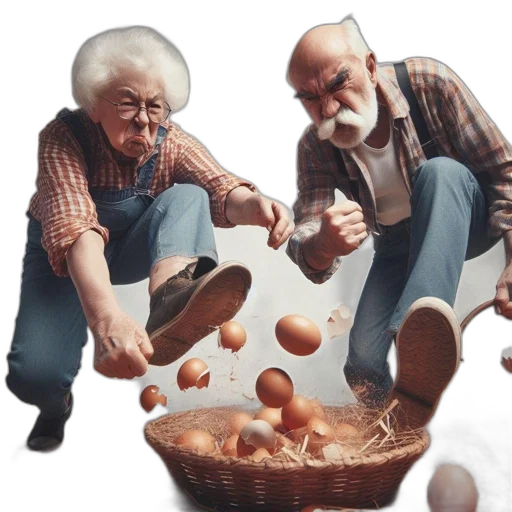 food, concept art, photorealistic, 3d render, oil painting, two, elderly, individuals transparent PNG cut-out