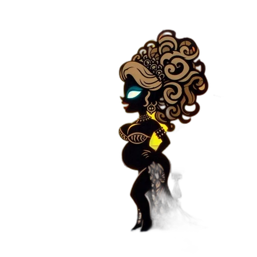 hair, crown, staff, jewelry, cartoon, concept art, pixel art, fantasy art transparent PNG cut-out