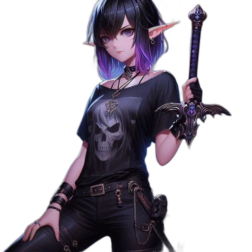 staff, weapon, sword, fantasy art, concept art, pixel art, anime, dark transparent PNG cut-out