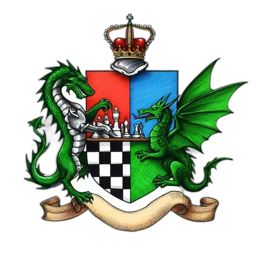 crown, dragon, staff, coat, arms, features, four, quarterings transparent PNG cut-out