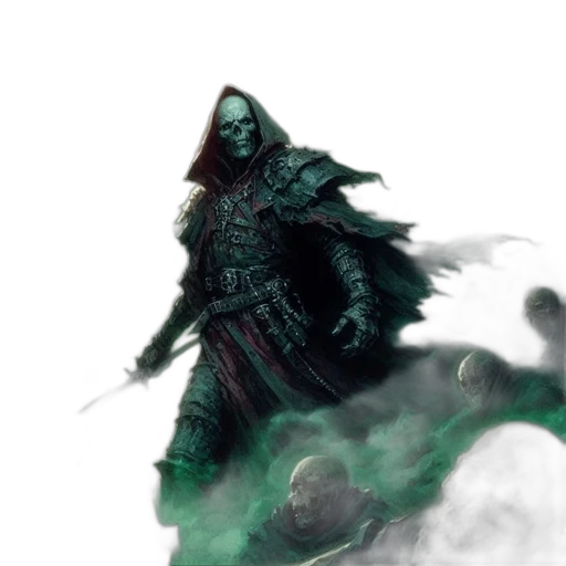 sword, creature, mask, staff, concept art, fantasy art, comic book art, 3d render transparent PNG cut-out