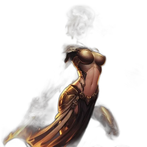 dress, weapon, sword, concept art, fantasy art, comic book art, watercolor, underwater transparent PNG cut-out