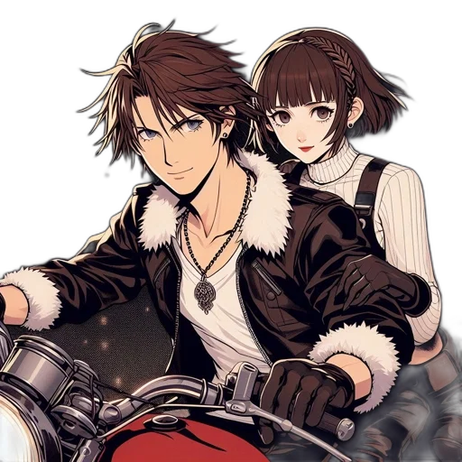 jacket, anime, concept art, pixel art, comic book art, monochrome, dark, red transparent PNG cut-out