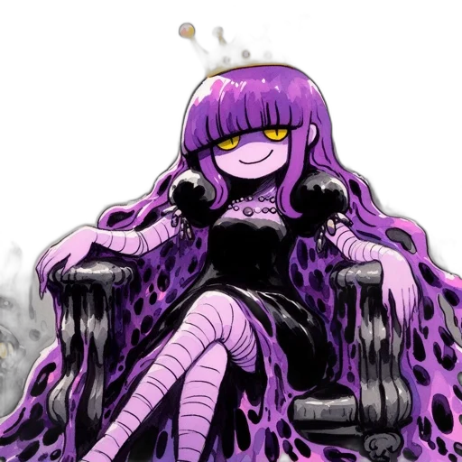 crown, creature, dress, hair, concept art, anime, pixel art, comic book art transparent PNG cut-out