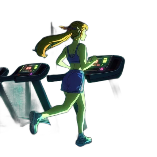 concept art, watercolor, comic book art, 3d render, neon lights, neon, green, young transparent PNG cut-out