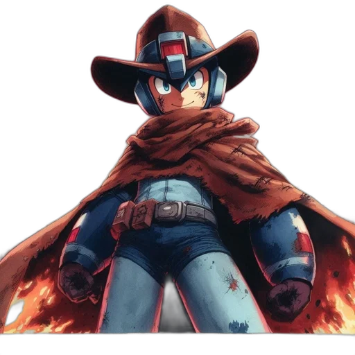 hat, jacket, robot, mask, concept art, comic book art, anthropomorphic, stands transparent PNG cut-out
