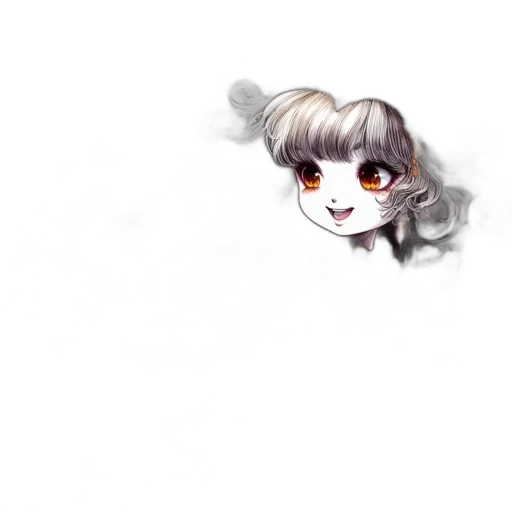 staff, creature, hair, face, pixel art, anime, watercolor, photorealistic transparent PNG cut-out