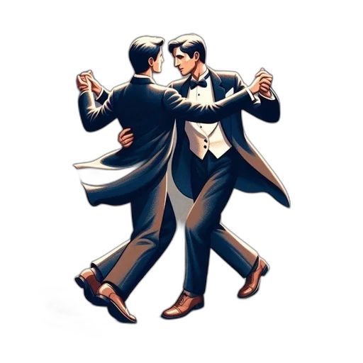 concept art, comic book art, pixel art, cartoon, two, male, figures, formal transparent PNG cut-out