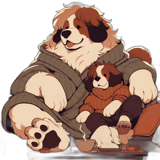 jacket, animal, pixel art, concept art, watercolor, cartoon, earth tones, monochrome transparent PNG cut-out