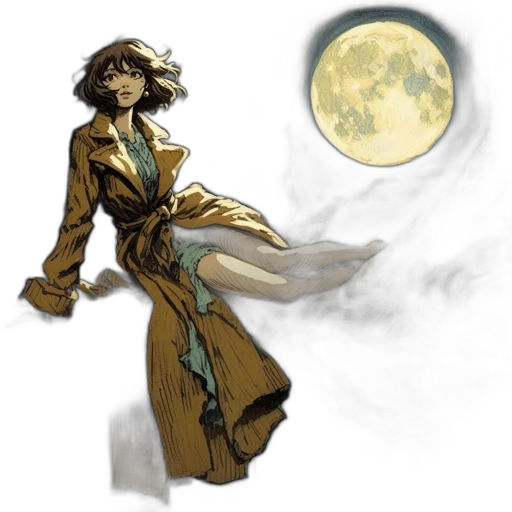 dress, staff, concept art, fantasy art, comic book art, watercolor, outer space, night transparent PNG cut-out