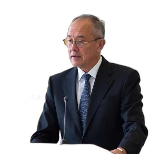 staff, man, dark, suit, tie, standing, podium, microphone transparent PNG cut-out