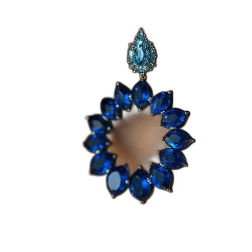 jewelry, crown, staff, flower, blue, chalcer, earrings transparent PNG cut-out