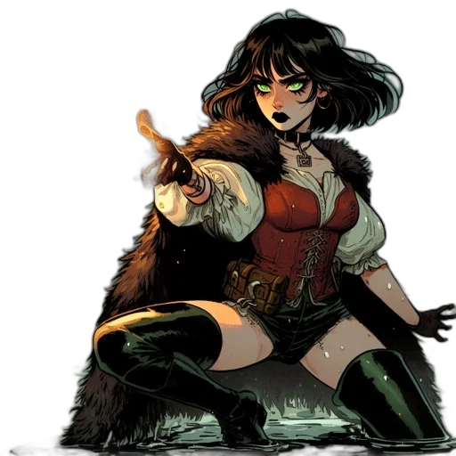 weapon, comic book art, concept art, fantasy art, earth tones, figure, wearing, blend transparent PNG cut-out