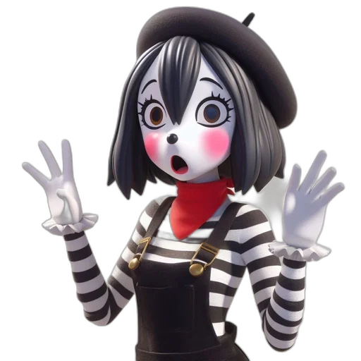 mask, hat, staff, creature, cartoon, 3d render, concept art, anime transparent PNG cut-out