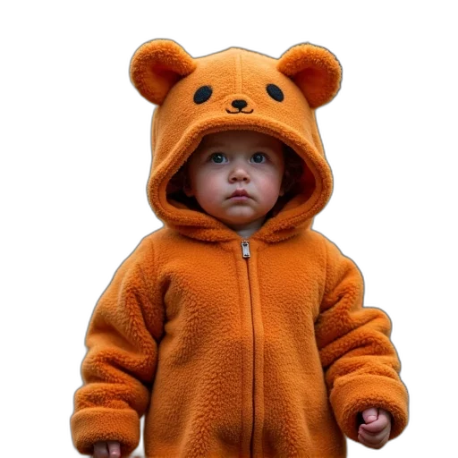 jacket, animal, creature, 3d render, photorealistic, child, wearing, bum transparent PNG cut-out