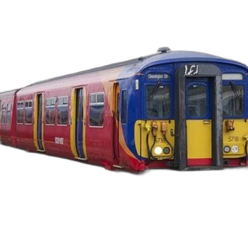 car, 3d render, photorealistic, concept art, colorful, train, red, blue transparent PNG cut-out