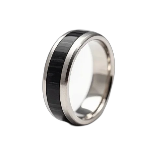 jewelry, 3d render, silver, ring, black, carbon, fiber, inlay transparent PNG cut-out