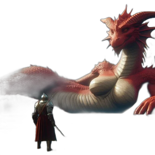 dragon, creature, sword, staff, concept art, fantasy art, 3d render, pixel art transparent PNG cut-out