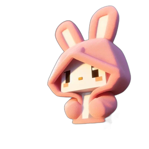 hat, mask, creature, face, 3d render, concept art, pixel art, vaporwave transparent PNG cut-out
